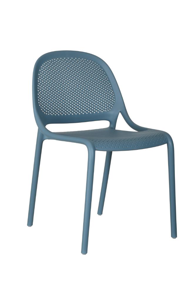 Silla Tolondo, Color Azul, Con espaldar redondo transpirable y diseño minimalista