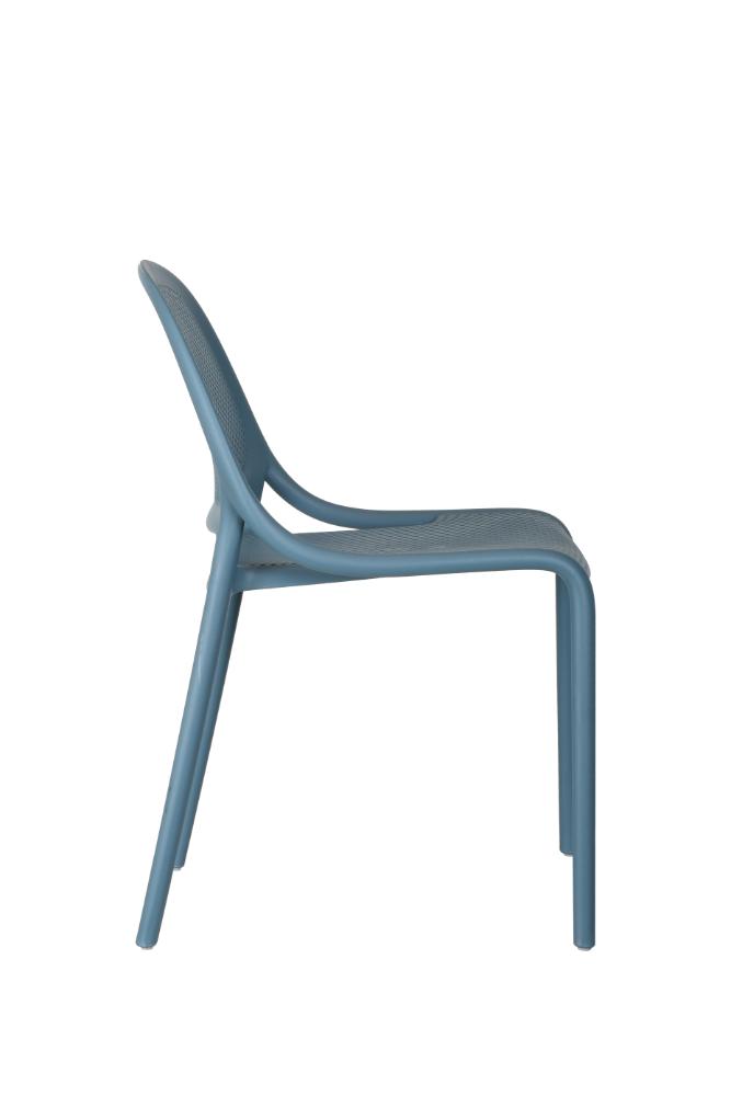 Silla Tolondo, Color Azul, Con espaldar redondo transpirable y diseño minimalista