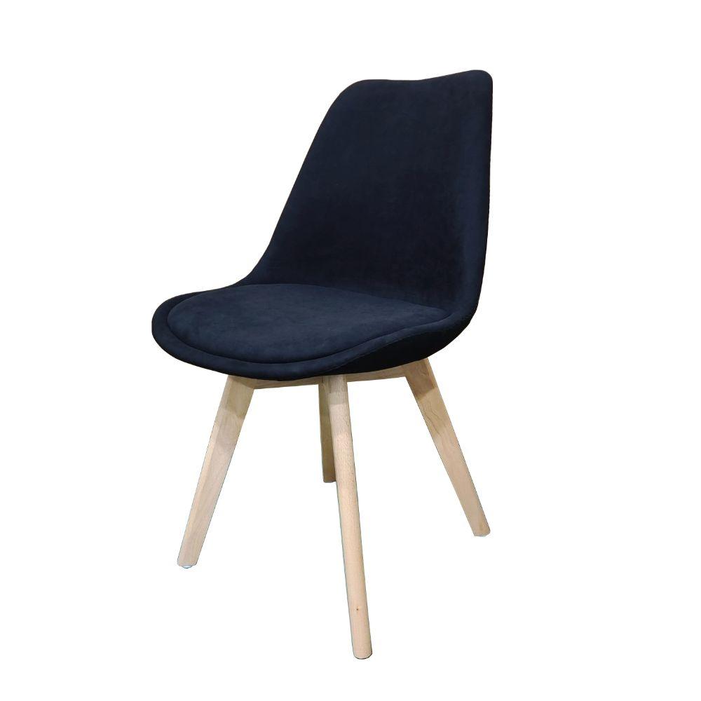 KIT DE CUATRO SILLA ROMERO, NEGRO Y CAFÉ CLARO, COMODO ASIENTO Y PATAS EN MADERA