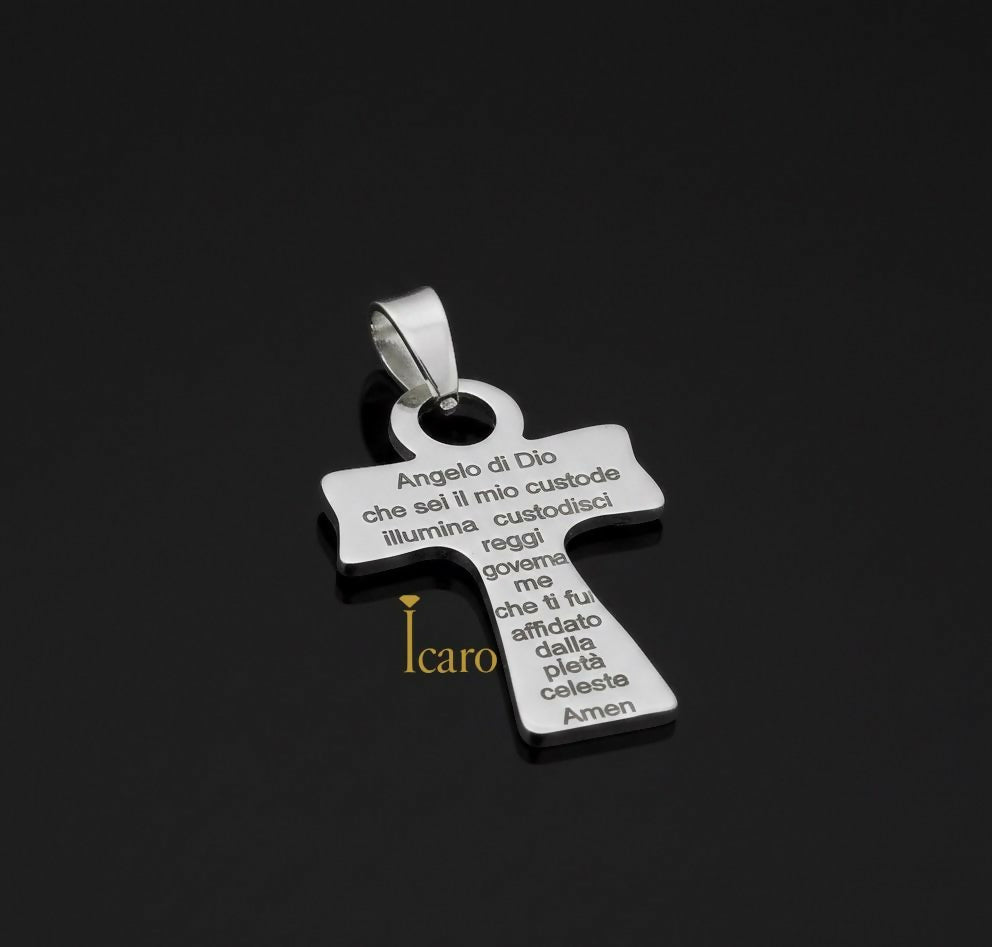 DIJE CRUZ TAU CON ORACIÓN DEL ÁNGEL