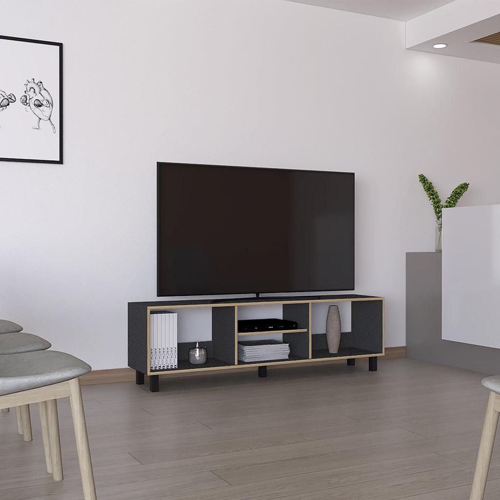 MUEBLE MULTIUSOS TUNEZ, WENGUE Y CAFÉ CLARO PARA TELEVISOR HASTA 70 PULGADAS
