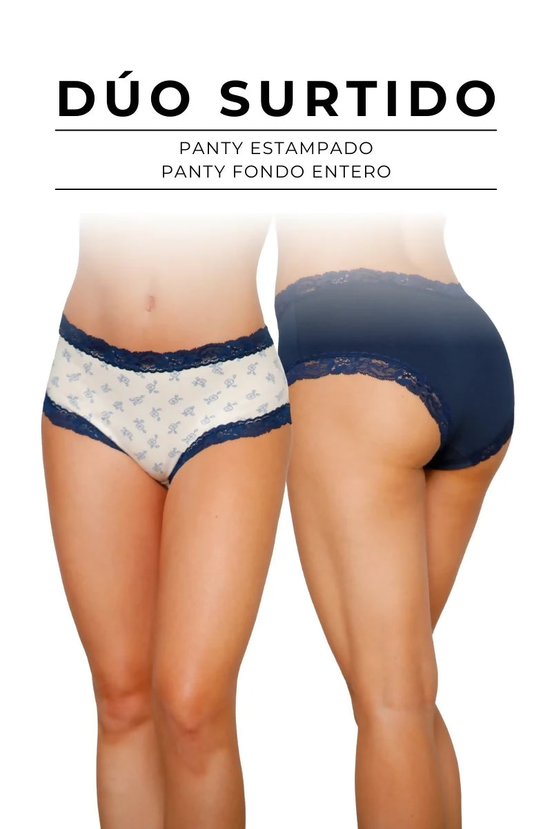 DÚO PANTIES HÍPSTER SURTIDO L6399