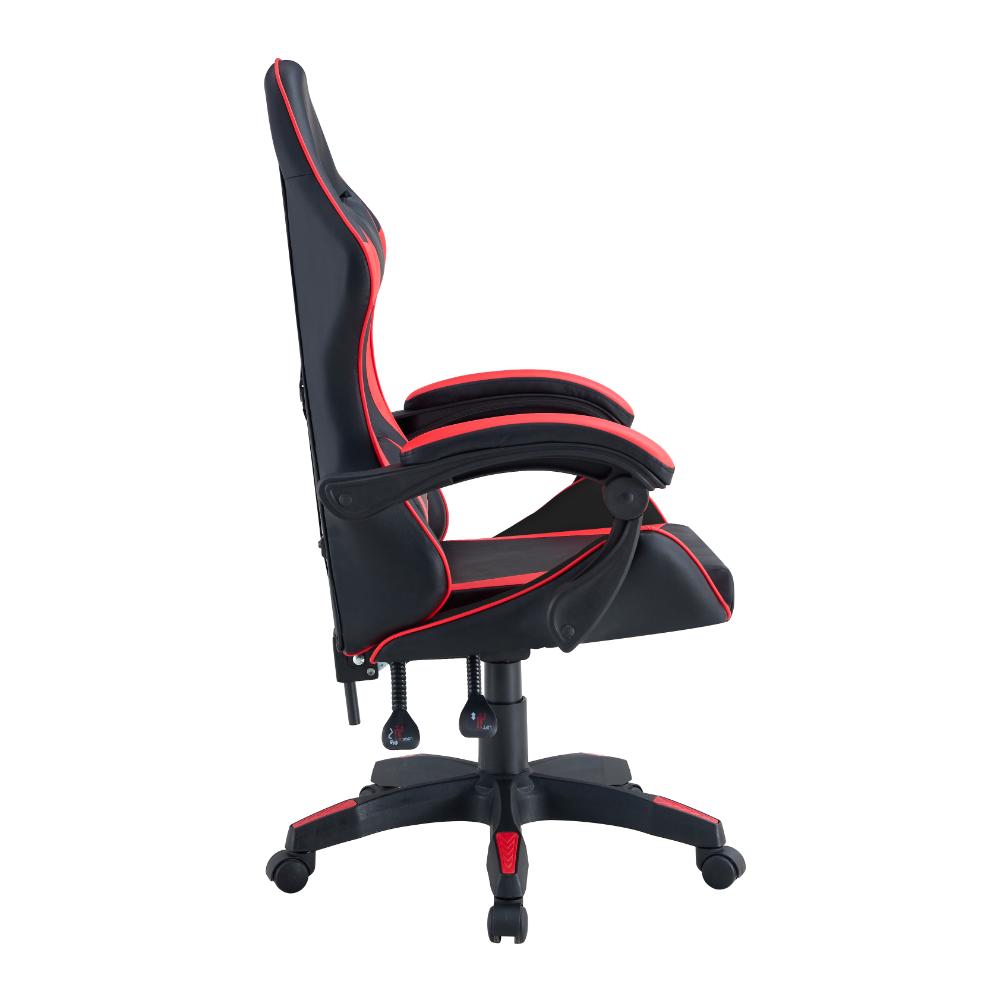 SILLA GAMER YEKSON, NEGRO Y ROJO, CON CÓMODO ESPALDAR Y RODACHINES