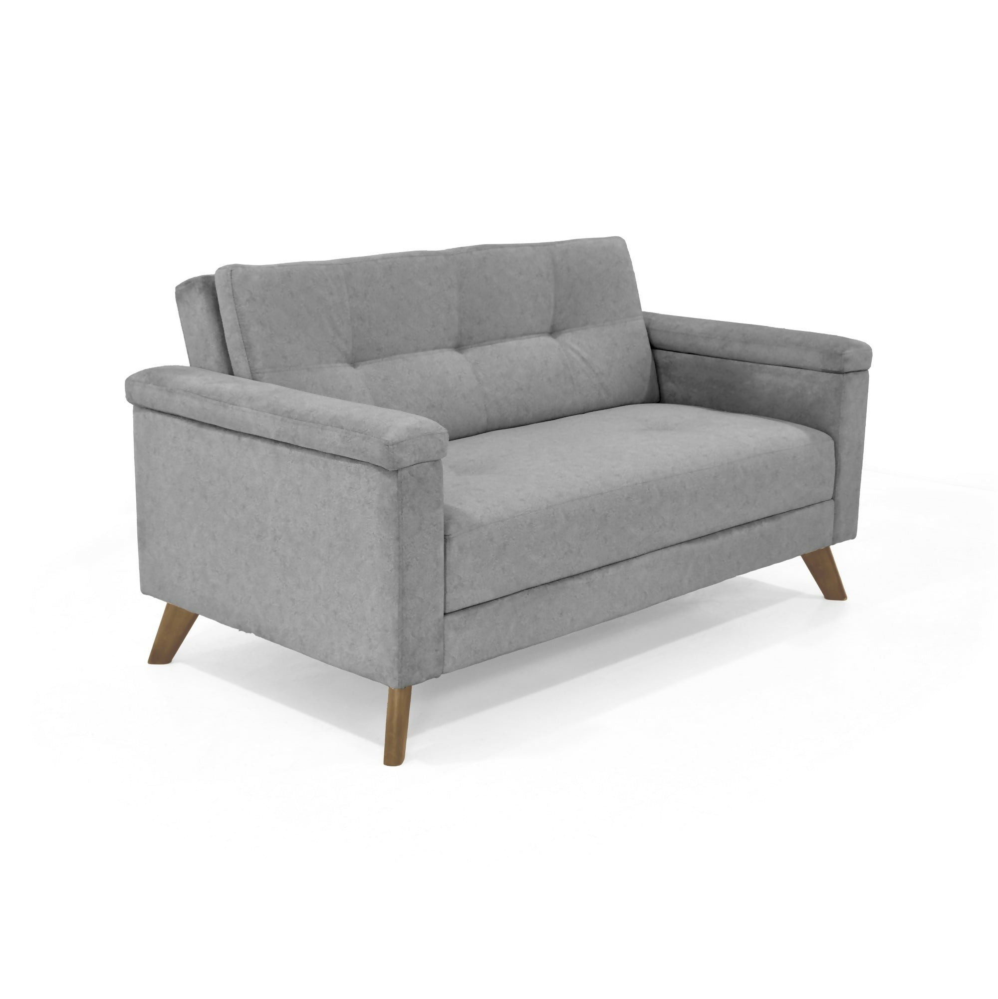 SOFA CARTER 2 PUESTOS 150X83X84 CON APOYA BRAZOS TELA GRIS