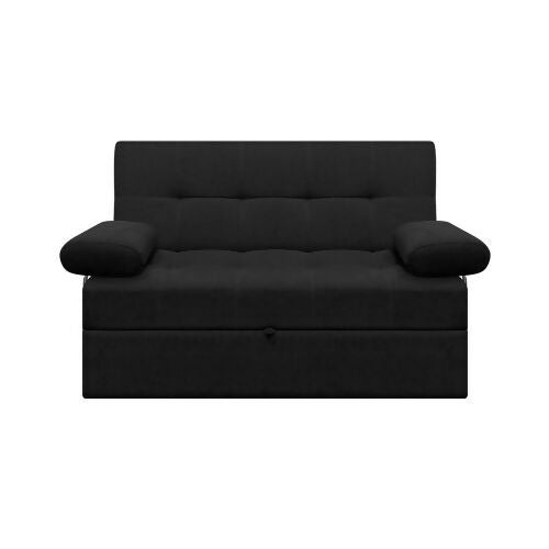 SOFA CAMA ANGELA CON BRAZOS TELA NEGRO