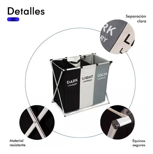 CESTO TRIPLE ORGANIZADOR PARA ROPA