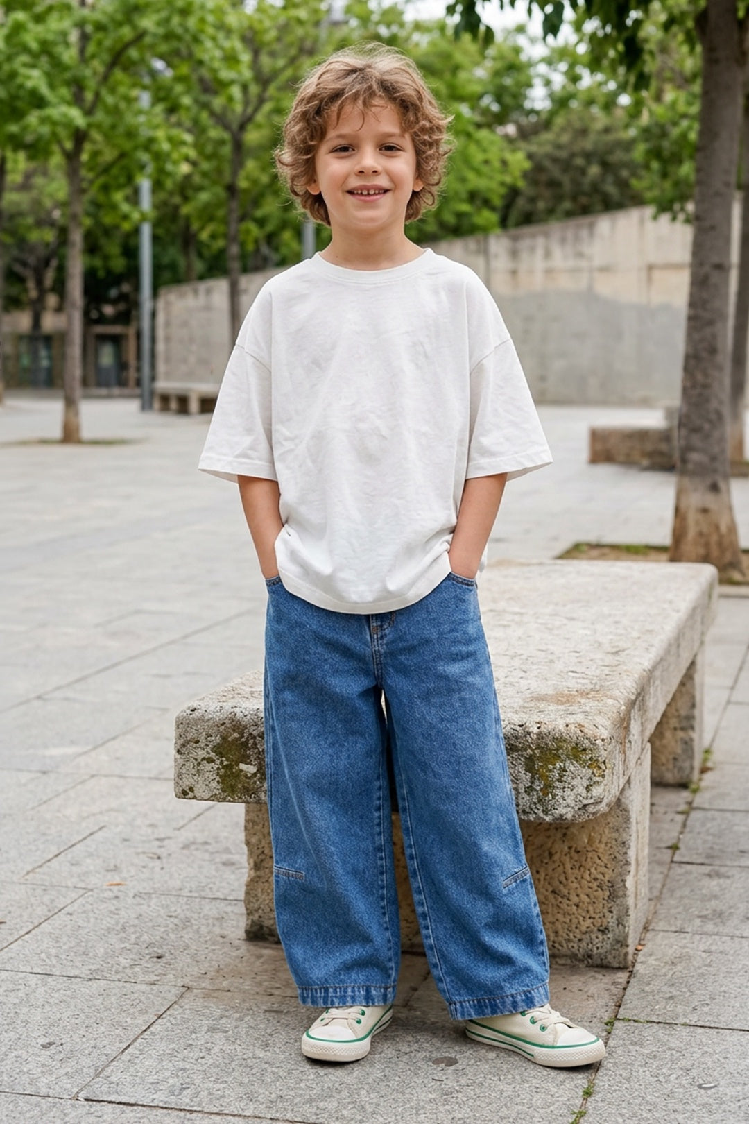 45661 JEAN RELX FIT TIPO BAGGY PARA NIÑO JUNIOR