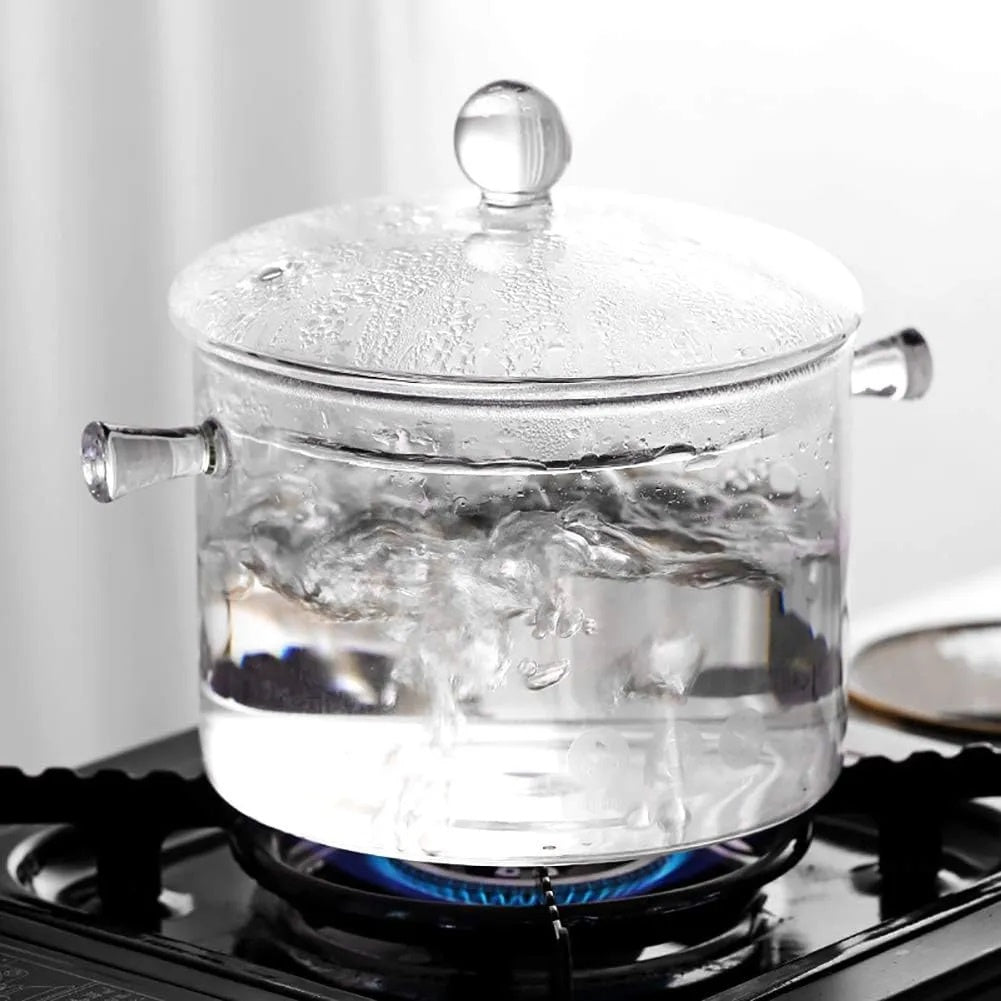 OLLA DE VIDRIO DE BOROSILICATO CON TAPA 1.5 LITROS