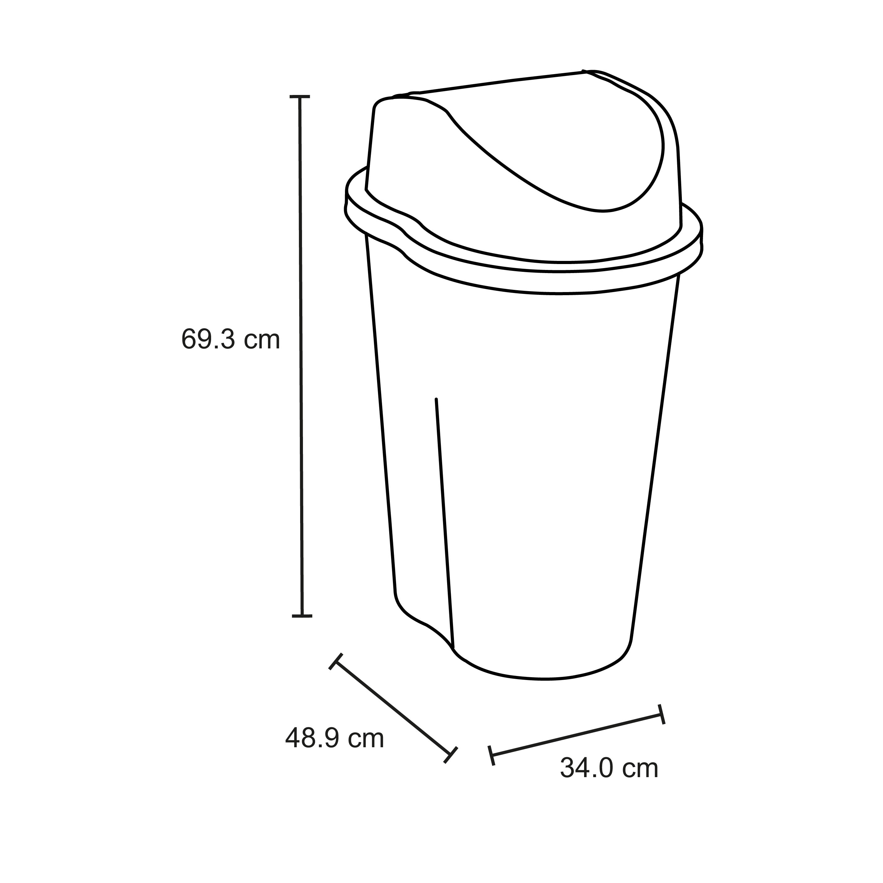 Papelera Style Tapa Vaiven 50 Litros Blanco vm