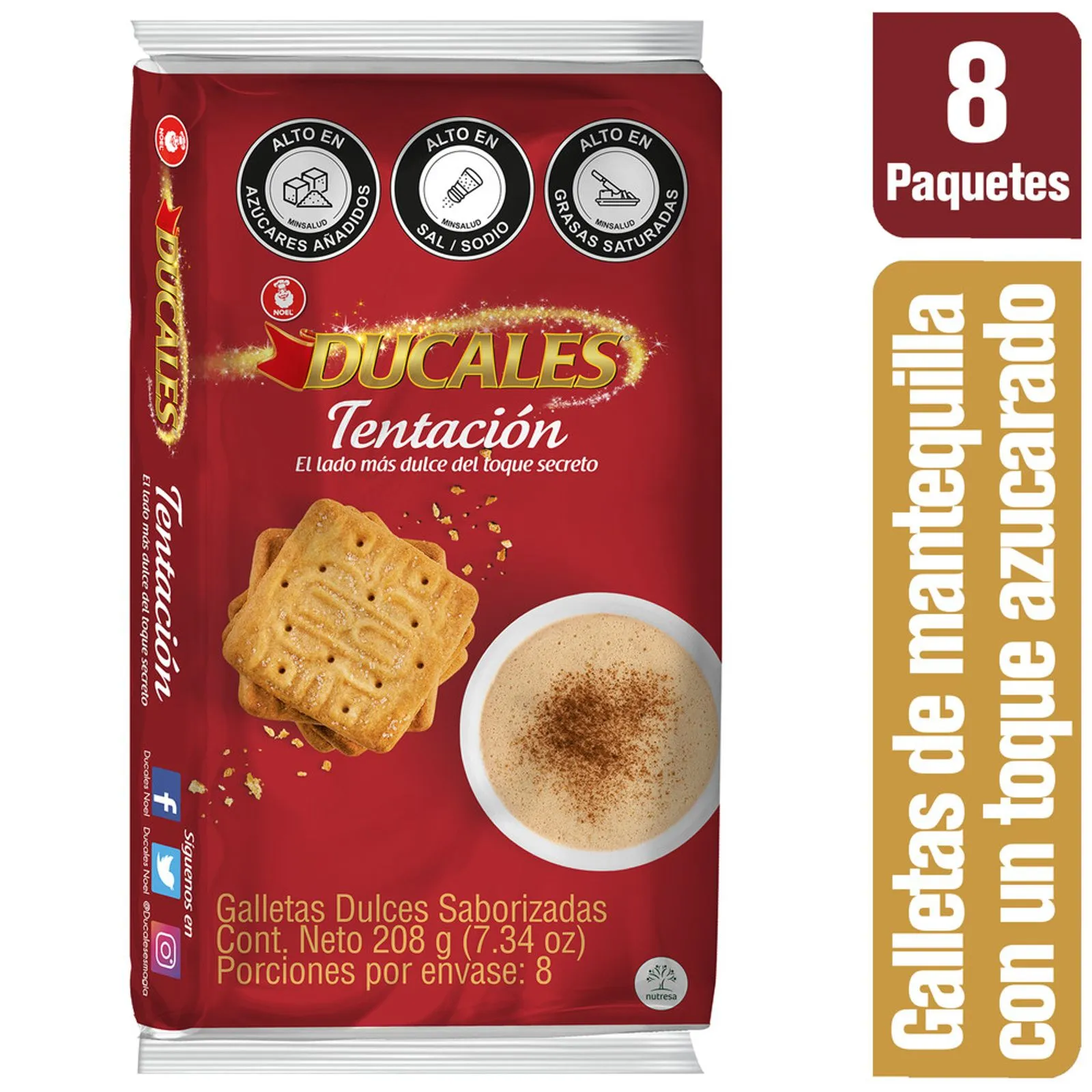 DUCALES TENTACION PAQUETE X 8