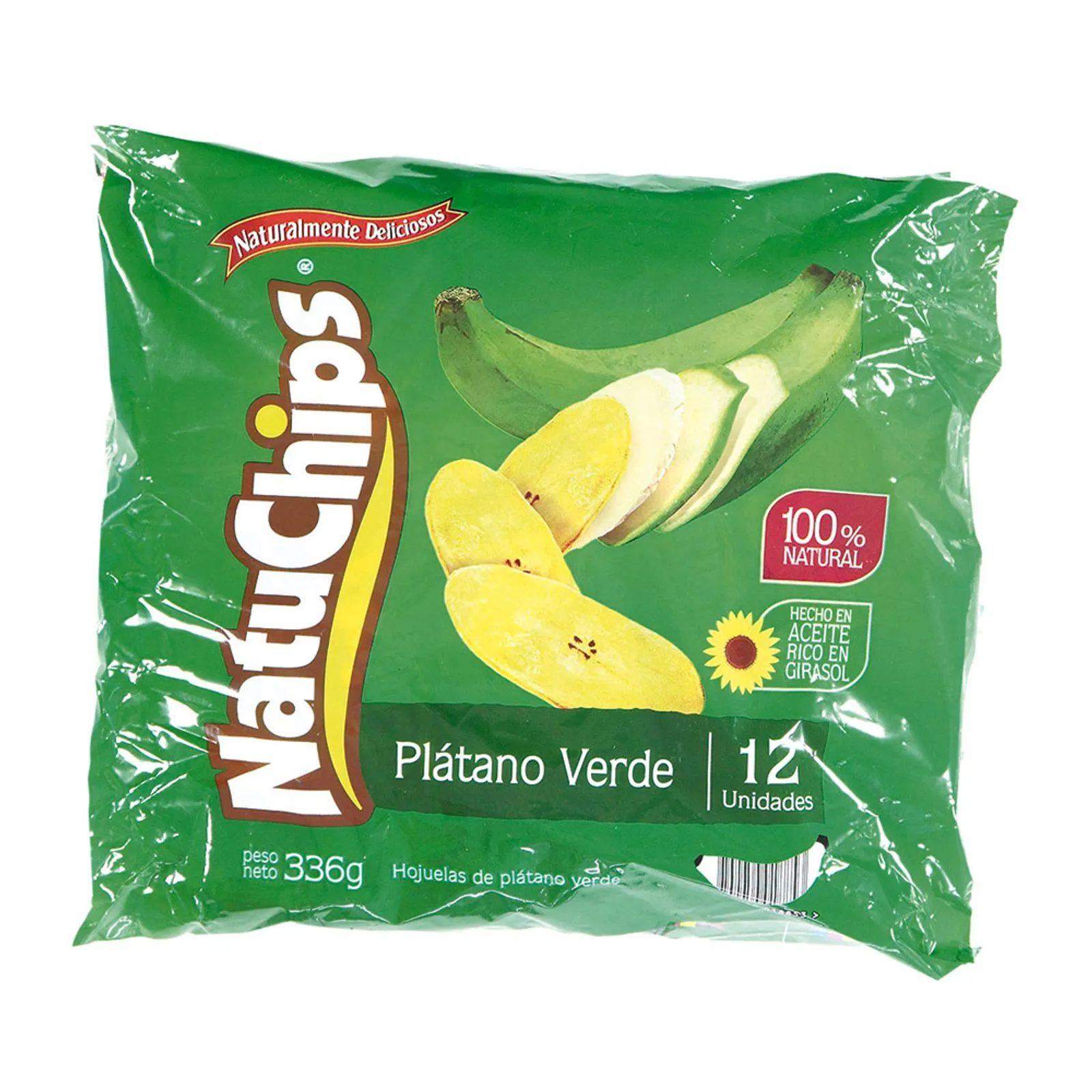 NATUCHIPS PLATANO VERDE 12U 336GR