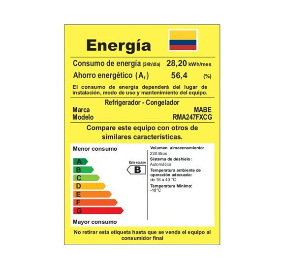 NEVERA NO FROST RMA247FXCG