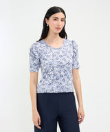 CAMISETA M/C CON RUCHE ESTAMPADA 30092947