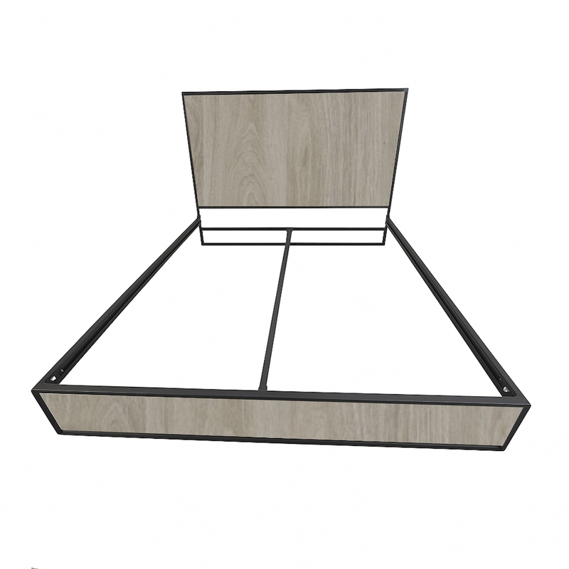 CAMA DOBLE METAL MADERA AGATA GRIS OSCURO 140 X 190 X 24/GRIS OSCURO