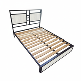 CAMA QUEEN METAL MADERA AMATISTA GRIS 160 X 190 X 24/GRIS