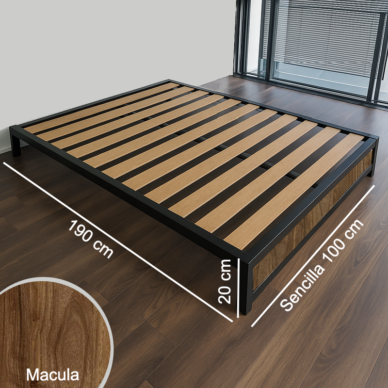 Base Cama Sencilla Metal Macula 100 x 190 x 24