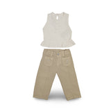 62009 CONJUNTO NIÑA BEBÉ - PANTALÓN DENIM Y BLUSA LINO