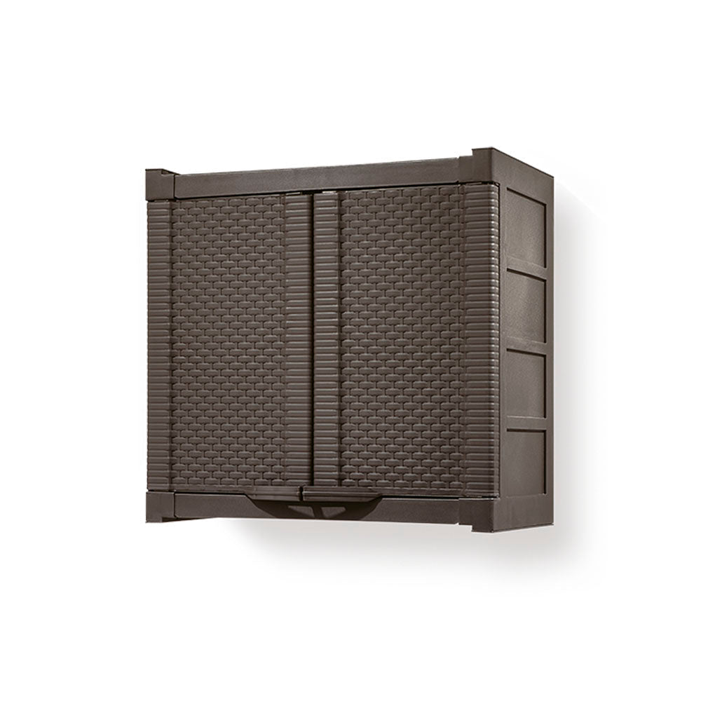 Armario Gabinete Doble Apariencia Rattan Wengue