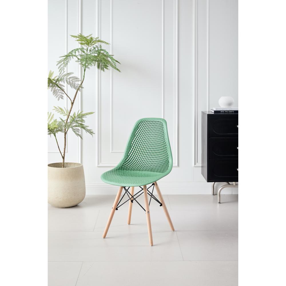 SILLA MARCUS, COLOR VERDE OLIVA, CON ESPALDAR Y PATAS EN MADERA
