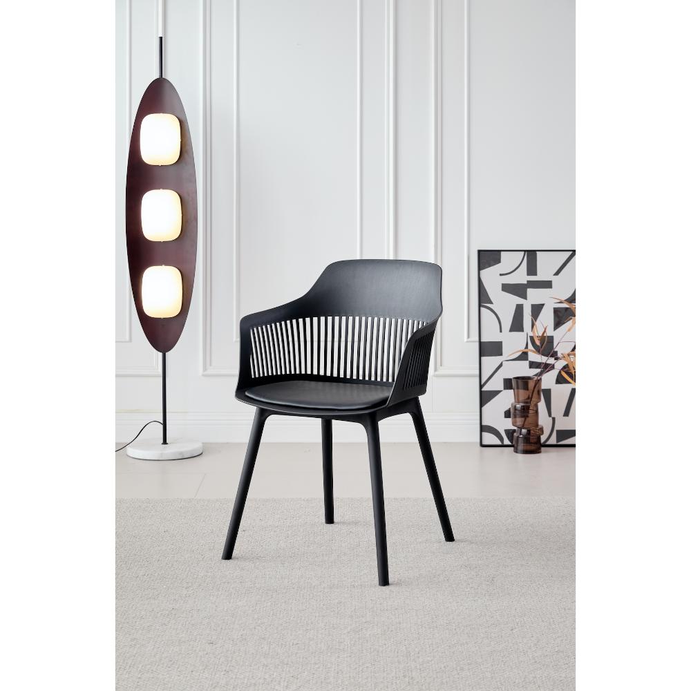 SILLA CON COJIN MAX, COLOR NEGRO, CON ESPALDAR Y COJÍN X4