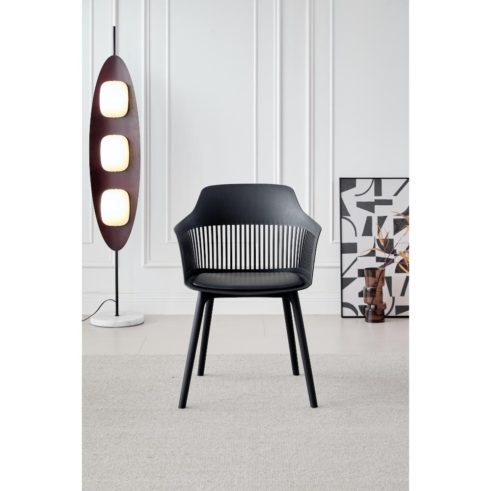 SILLA CON COJIN MAX, COLOR NEGRO, CON ESPALDAR Y COJÍN