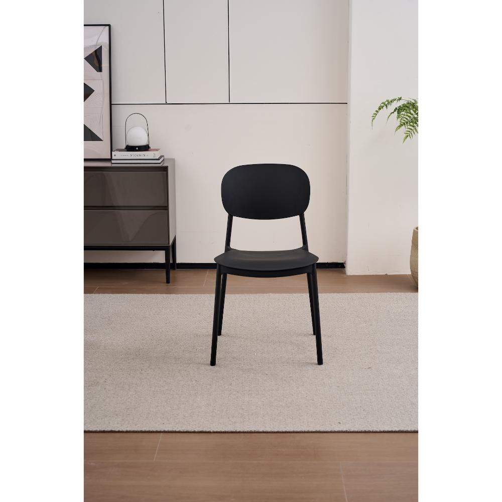 SILLA MILAN, COLOR NEGRO, CON ESPALDAR Y DISEÑO MODERNO