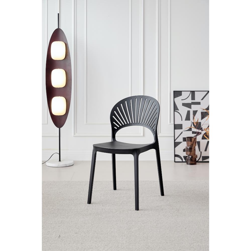 SILLA PARAISO, COLOR NEGRO, CON ESPALDAR Y DISEÑO MODERNO X4