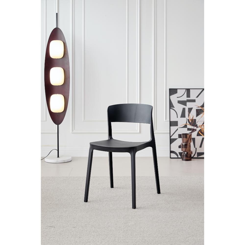 SILLA MONACO, COLOR NEGRO, CON ESPALDAR Y DISEÑO MODERNO X4