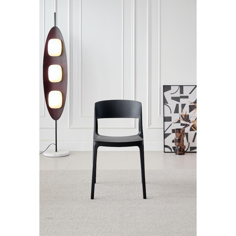 SILLA MONACO, COLOR NEGRO, CON ESPALDAR Y DISEÑO MODERNO