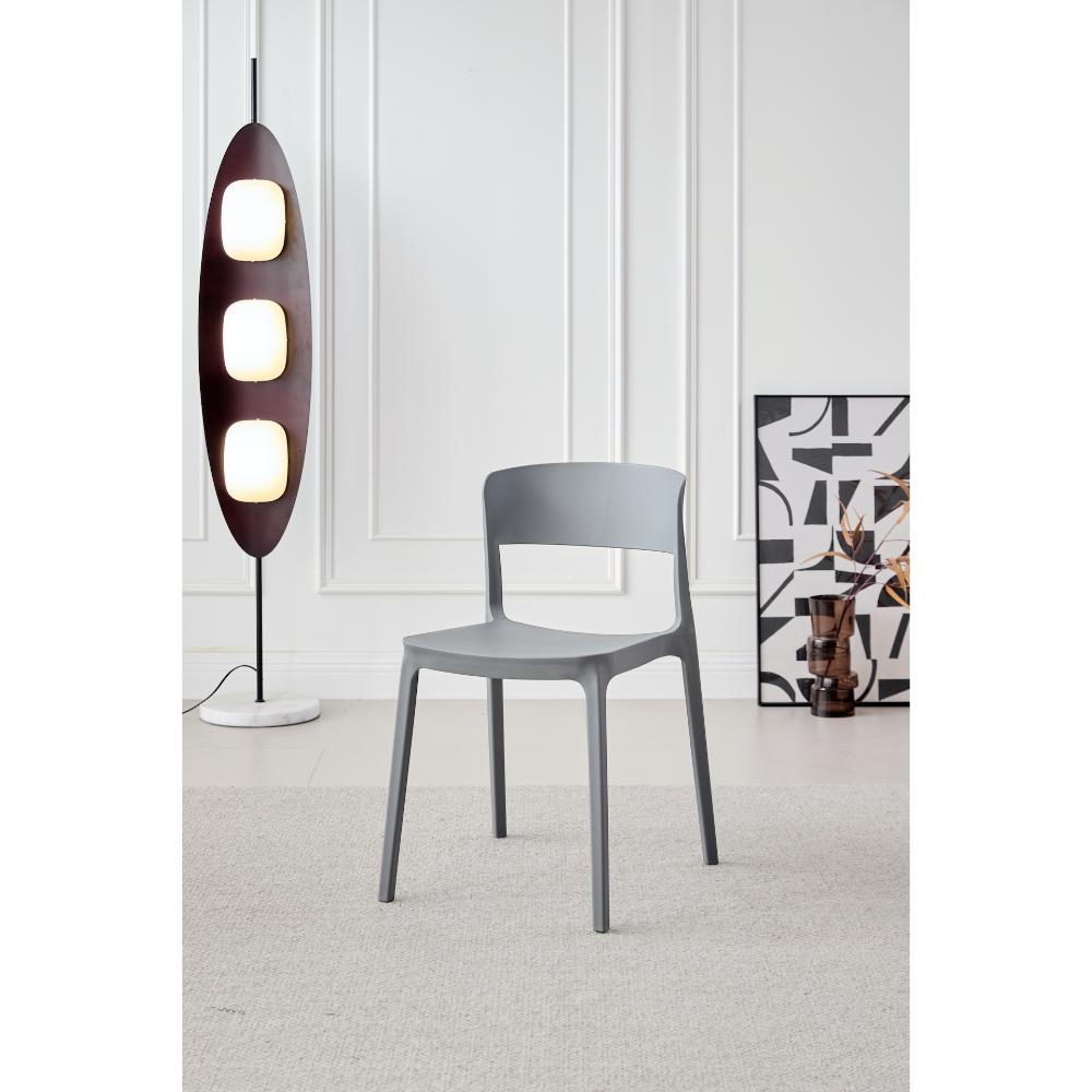 SILLA MONACO, COLOR GRIS OSCURO, CON ESPALDAR Y DISEÑO MODERNO X4