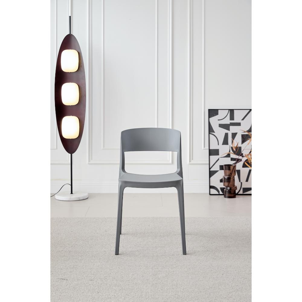 SILLA MONACO, COLOR GRIS OSCURO, CON ESPALDAR Y DISEÑO MODERNO