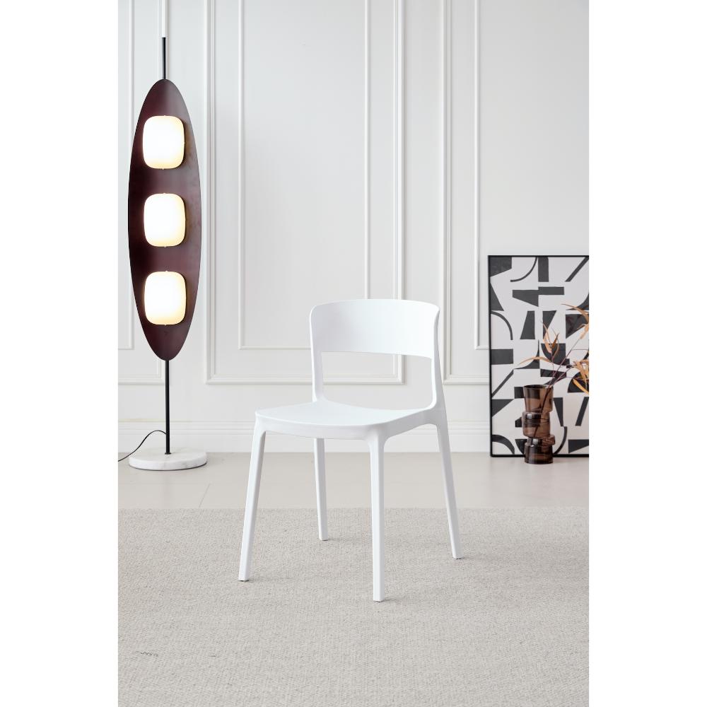 SILLA MONACO, COLOR BLANCO, CON ESPALDAR Y DISEÑO MODERNO