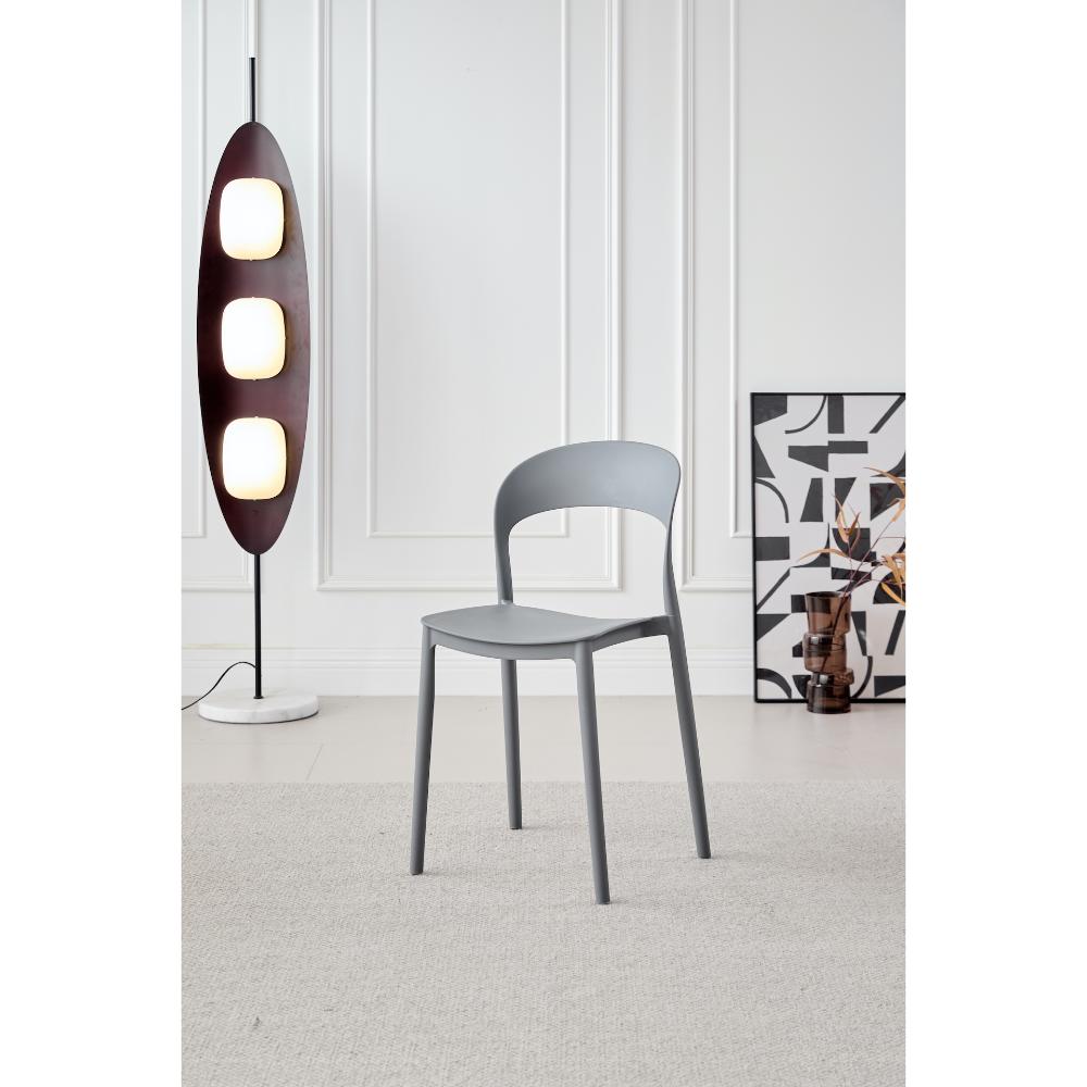 SILLA PATRICK, COLOR GRIS OSCURO, CON ESPALDAR Y DISEÑO MODERNO X4