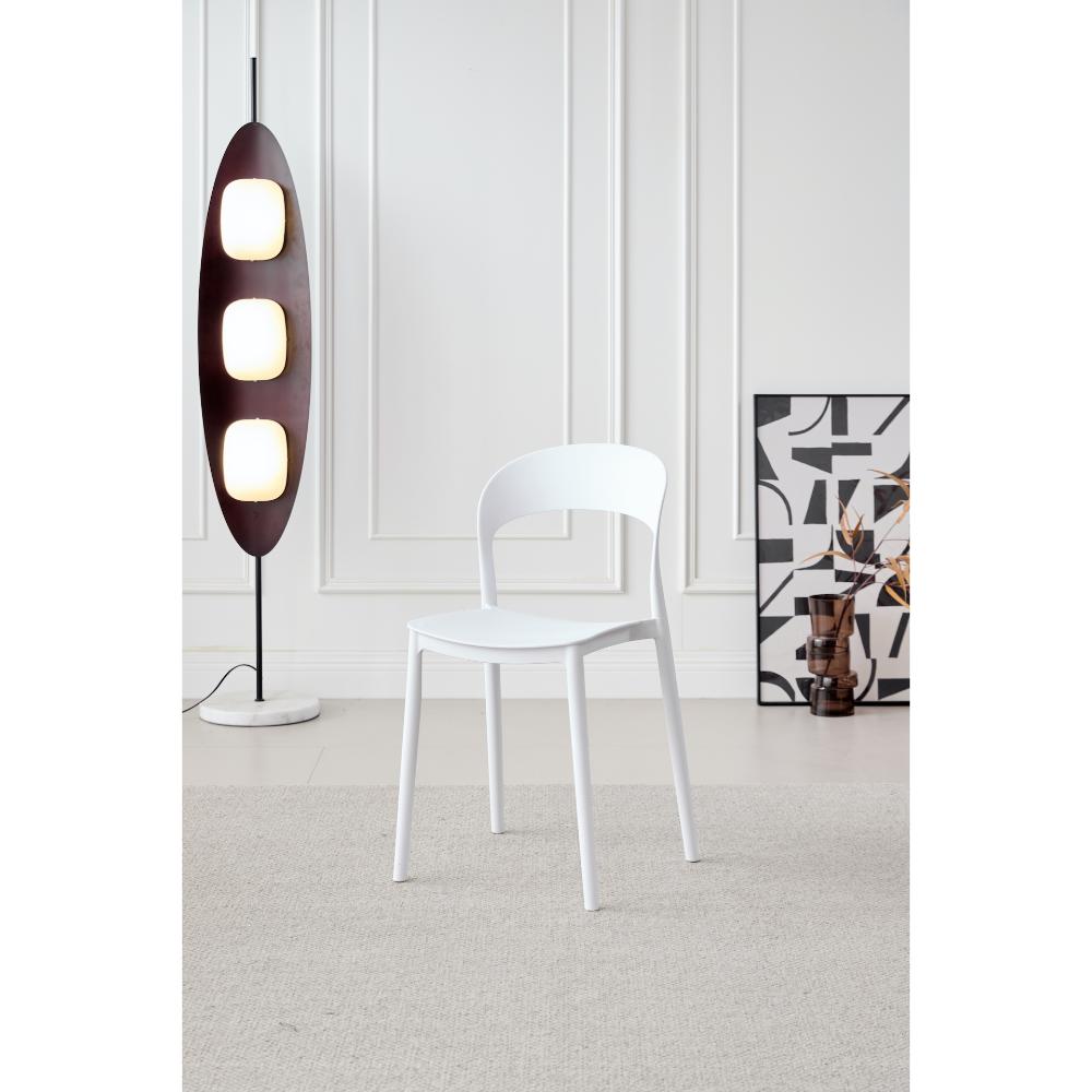 SILLA PATRICK, COLOR BLANCO, CON ESPALDAR Y DISEÑO MODERNO X4