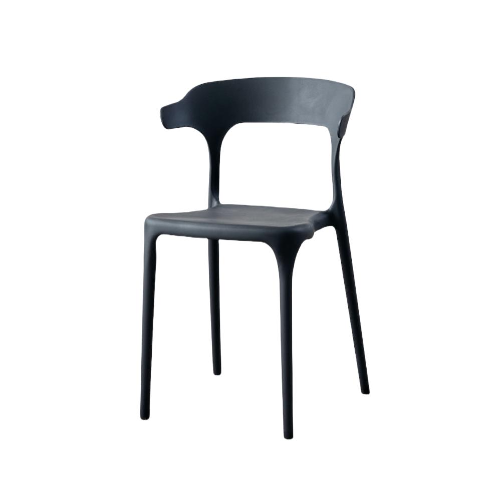 SILLA ELENA, COLOR NEGRO, CON ESPALDAR Y DISEÑO MODERNO X4