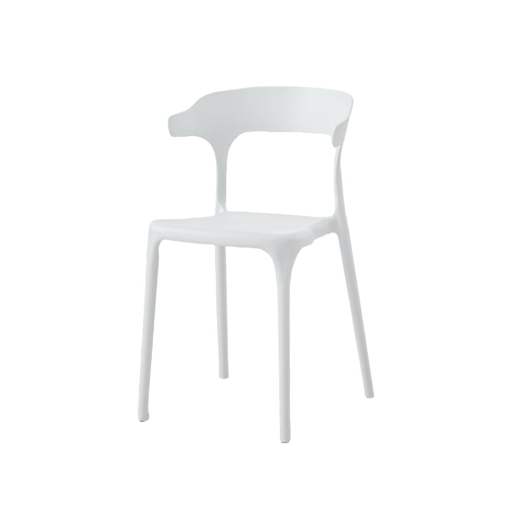SILLA ELENA, COLOR BLANCO, CON ESPALDAR Y DISEÑO MODERNO X4
