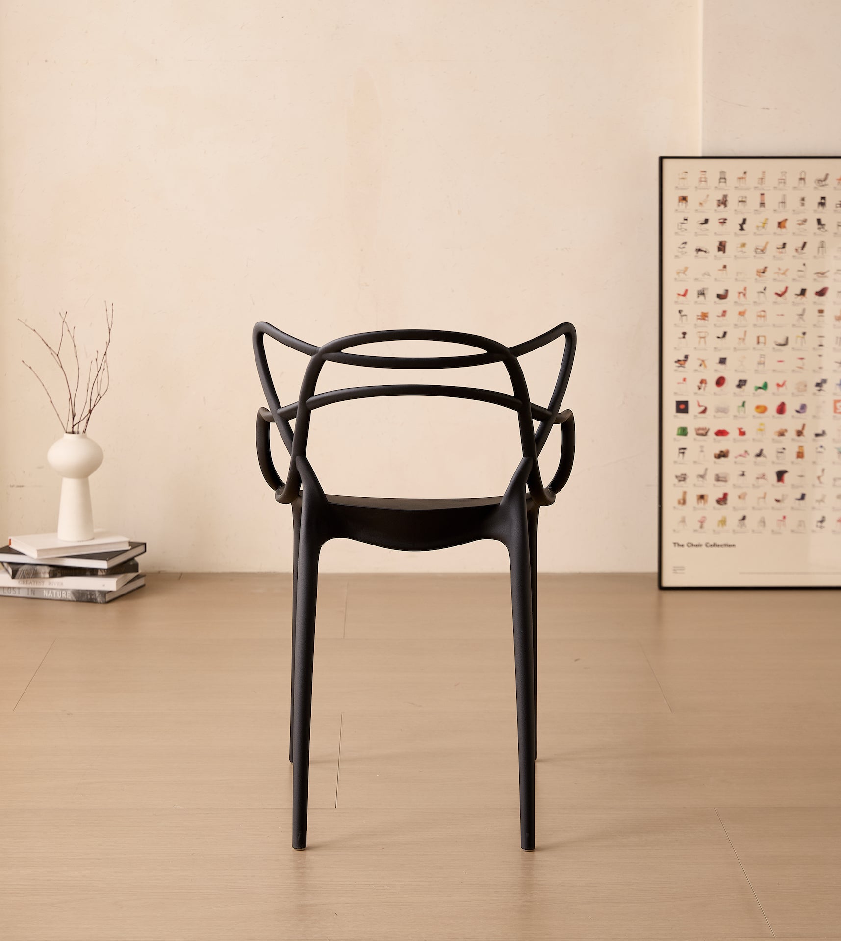 Silla Sumi, Color Negro, Con espaldar y diseño Moderno