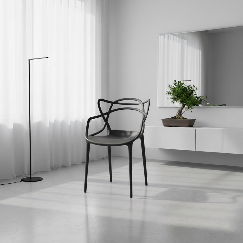 Silla Sumi, Color Negro, Con espaldar y diseño Moderno
