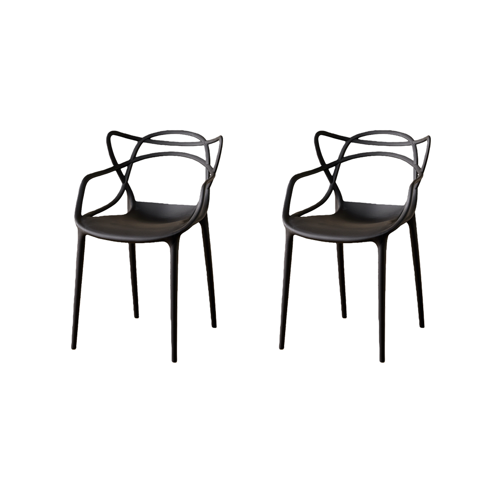 Silla Sumi, Color Negro, Con espaldar y diseño Moderno X2