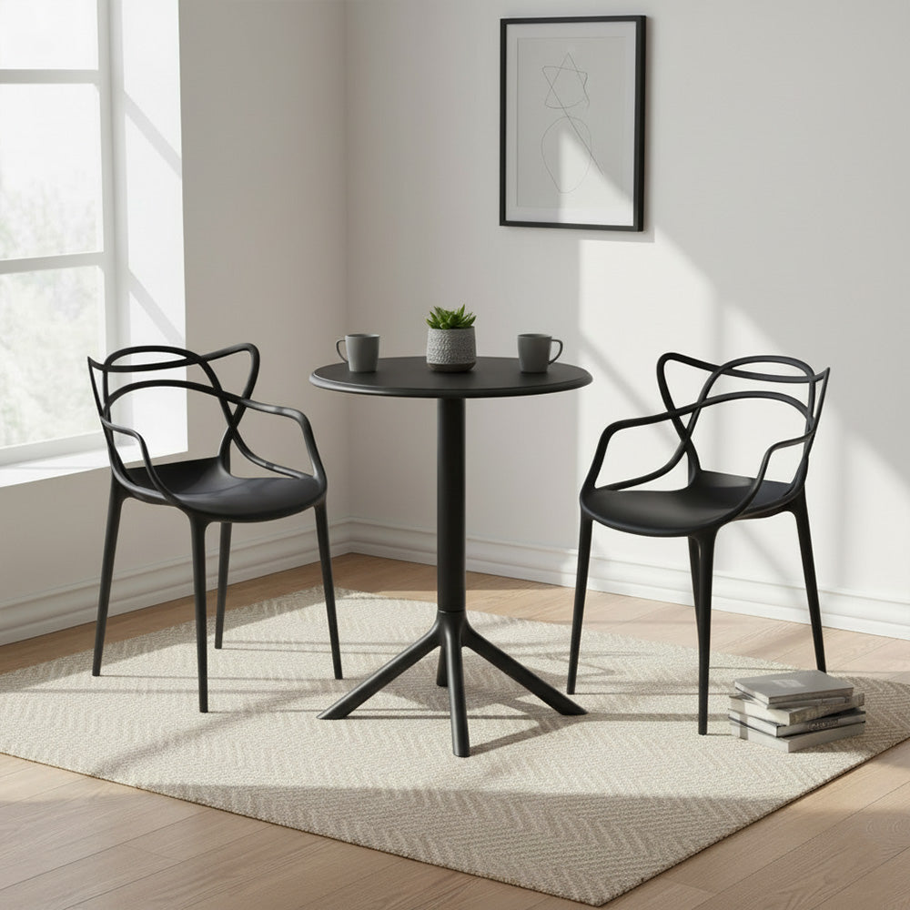 Silla Sumi, Color Negro, Con espaldar y diseño Moderno X2