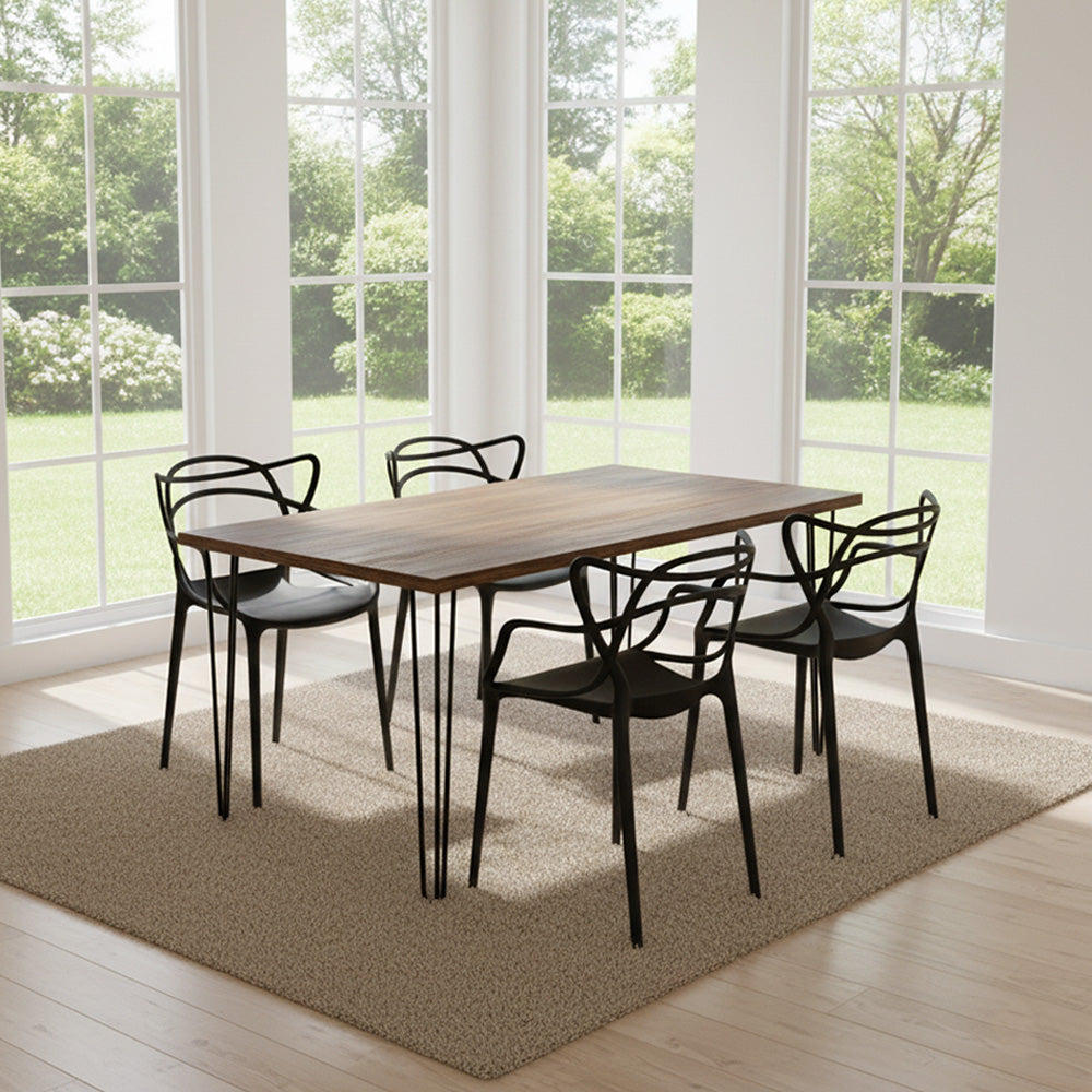 Silla Sumi, Color Negro, Con espaldar y diseño Moderno X4