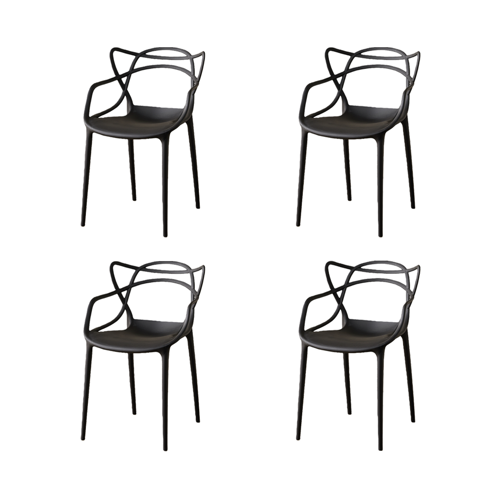 Silla Sumi, Color Negro, Con espaldar y diseño Moderno X4