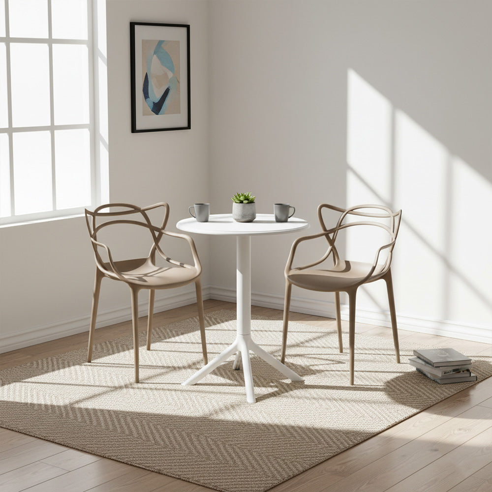 Silla sumi, Color Taupe, Con espaldar y diseño Moderno X2