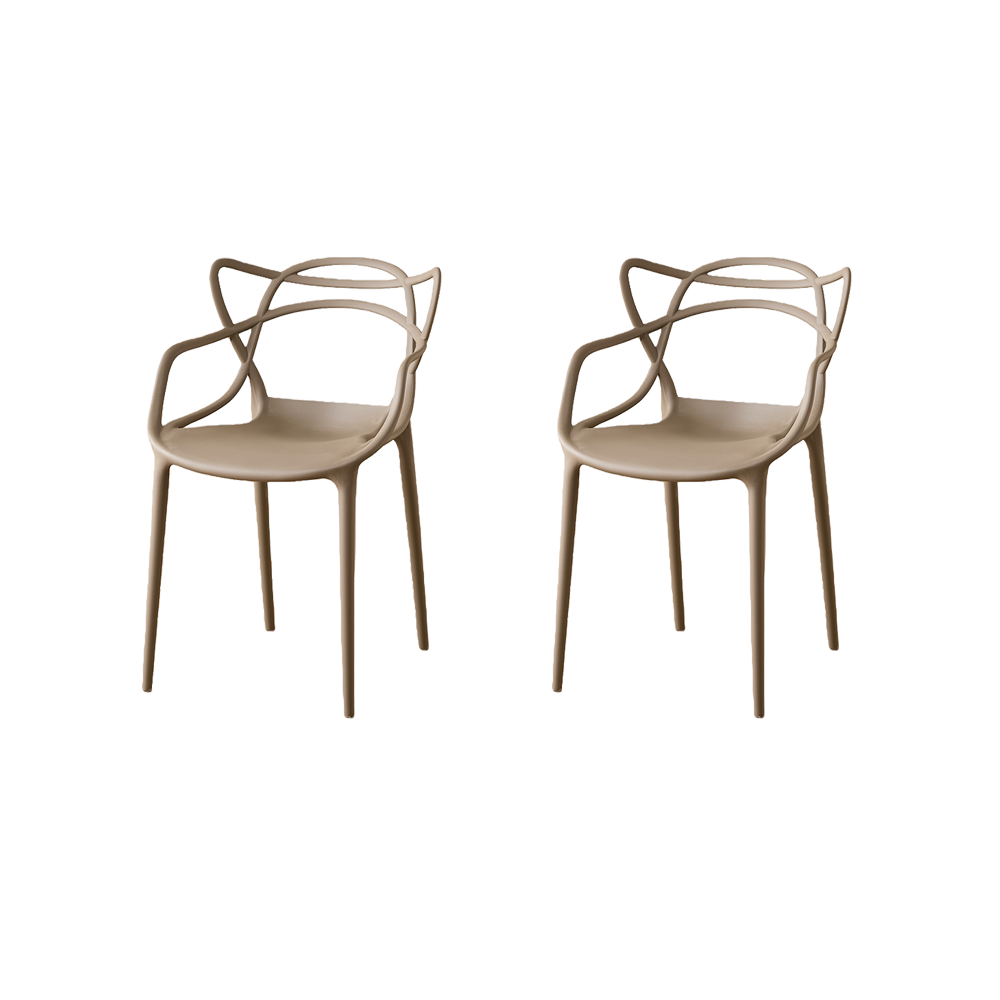 Silla sumi, Color Taupe, Con espaldar y diseño Moderno X2