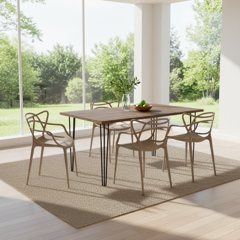 Silla Sumi, Color Taupe, Con espaldar y diseño Moderno X4