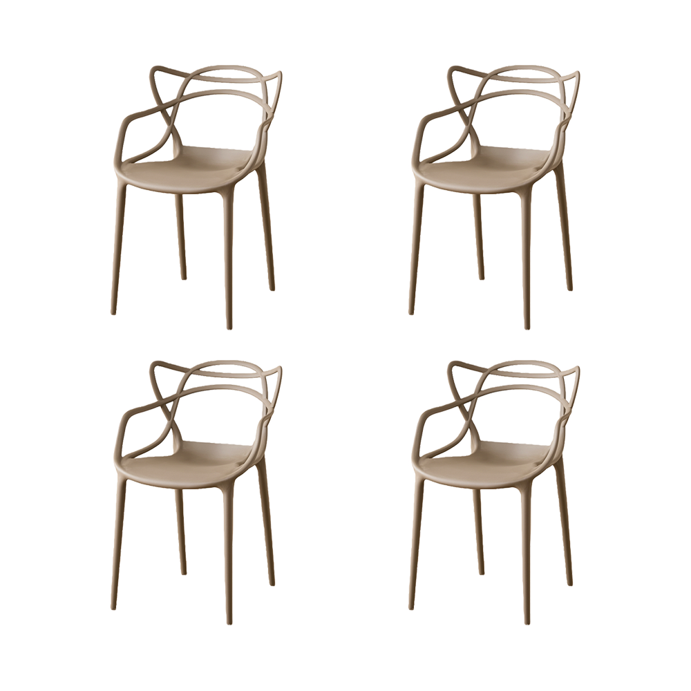 Silla Sumi, Color Taupe, Con espaldar y diseño Moderno X4