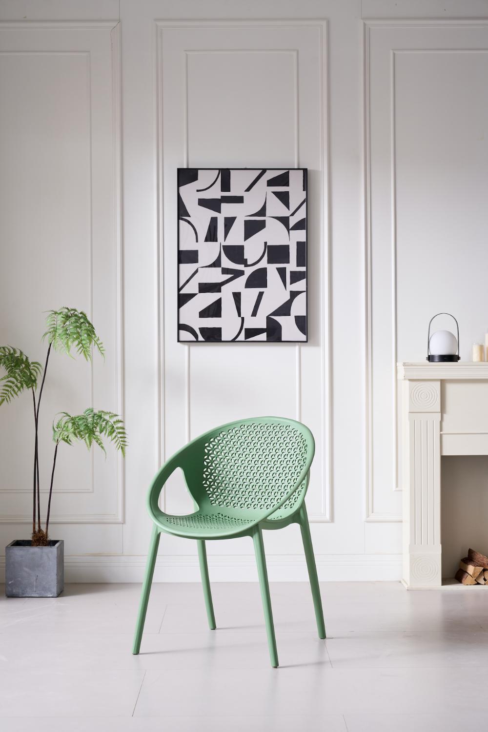 SILLA SELVA CON BRAZOS, COLOR VERDE OLIVO, CON ESPALDAR X4