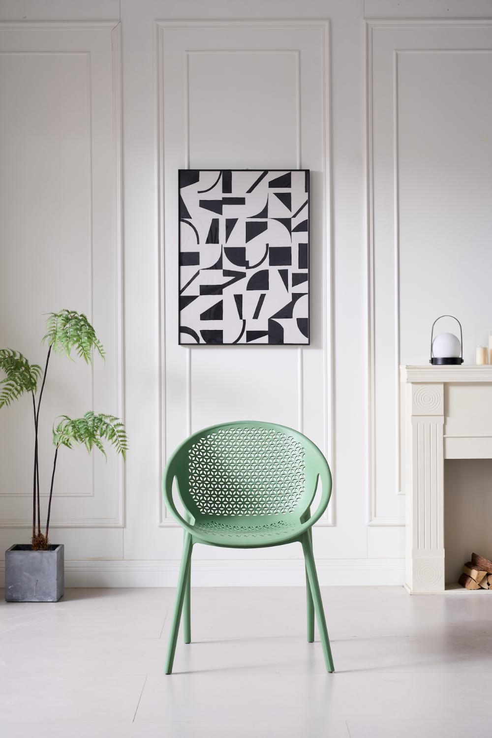 SILLA SELVA CON BRAZOS, COLOR VERDE OLIVO, CON ESPALDAR