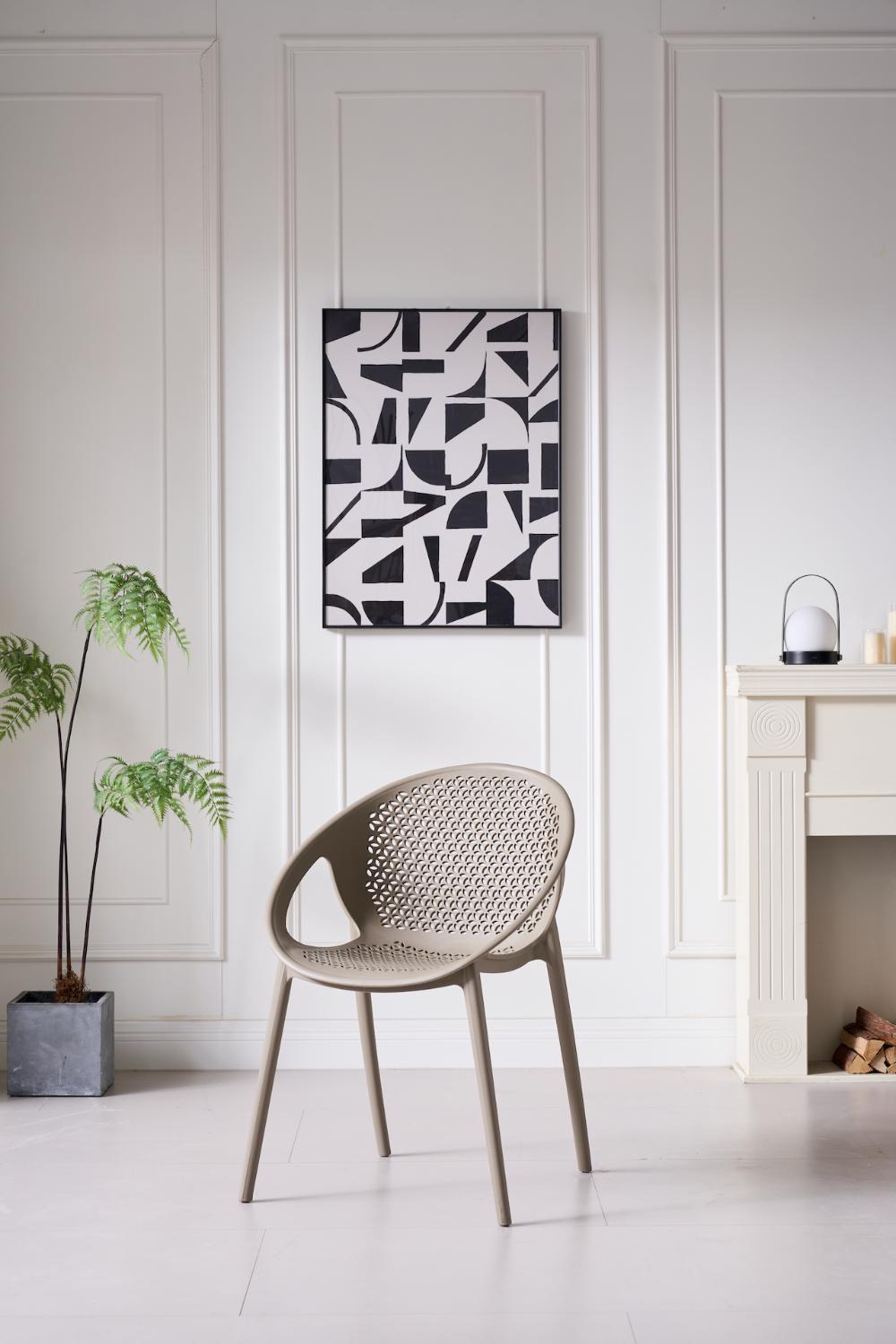SILLA SELVA CON BRAZOS, COLOR TAUPE, CON ESPALDAR