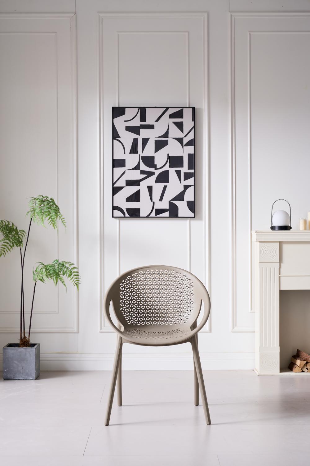 SILLA SELVA CON BRAZOS, COLOR TAUPE, CON ESPALDAR